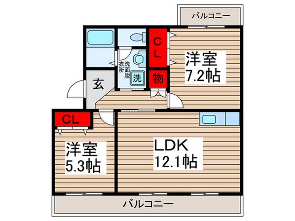 サンモールＫＡＺＵの物件間取画像